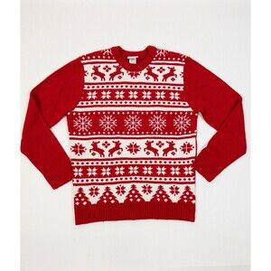 Blueberi Boulevard Women’s Size Medium Red & White Christmas Sweater!